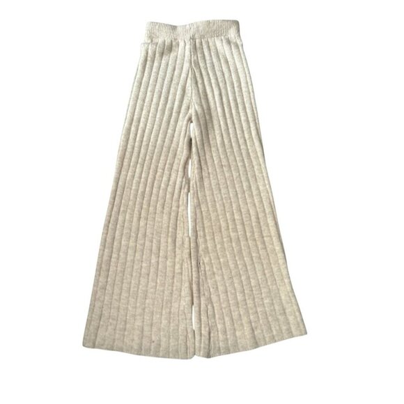 Sincerely Jules Cream Ribbed Knit Pull On Cozy Pants Size XL All Season Comfort - Picture 1 of 5
